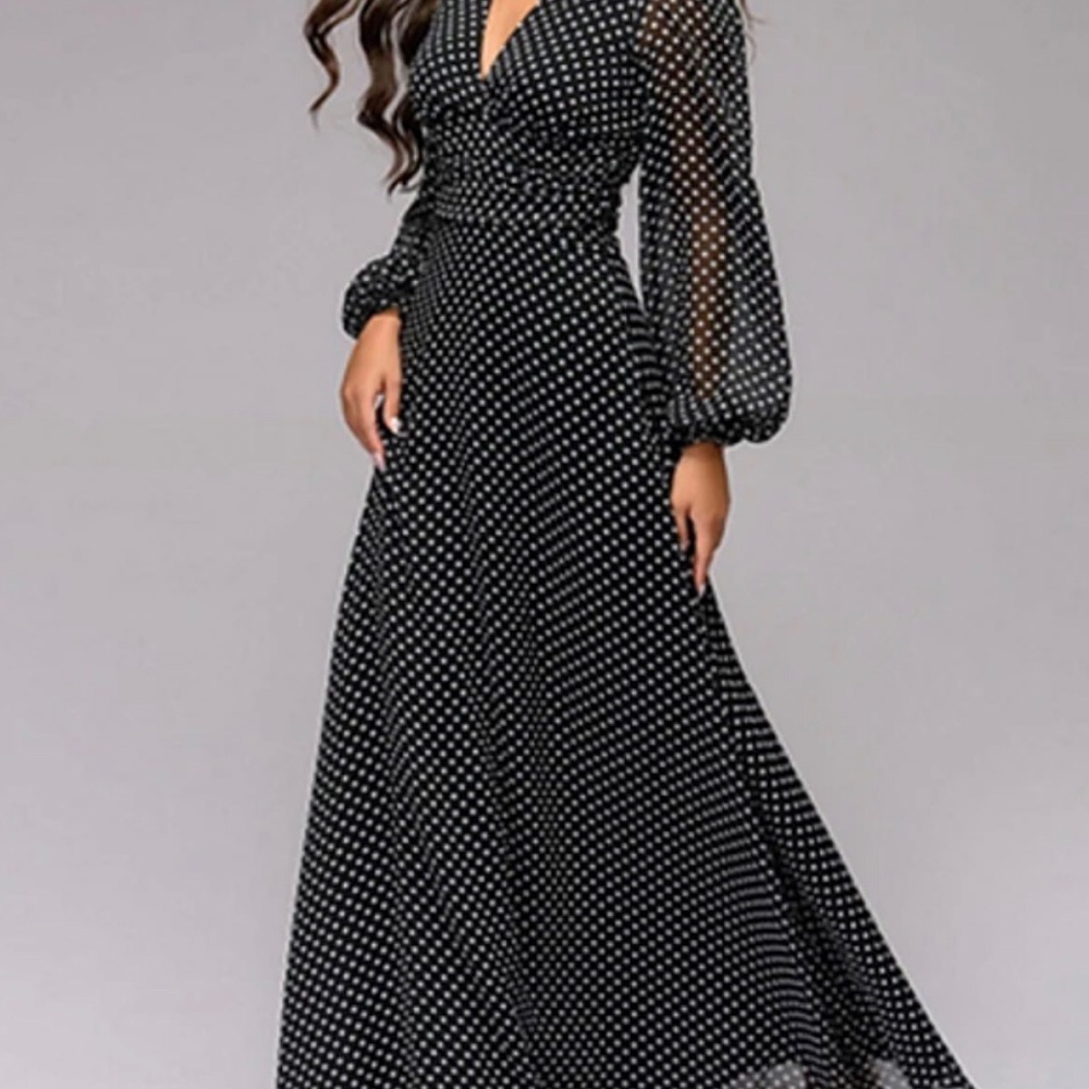 Grey Polka Dot dress.  Never worn! - Picture 4 of 5
